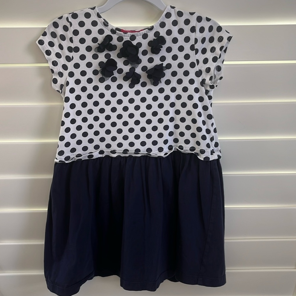 Navy & white cotton dress size 5